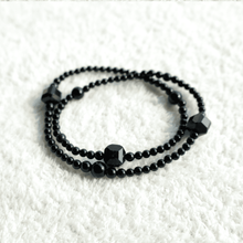 Load image into Gallery viewer, Double Strand Black Gemstone Bracelet