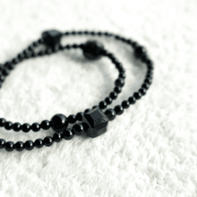 Load image into Gallery viewer, Double Strand Black Gemstone Bracelet