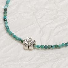 Load image into Gallery viewer, Turquoise Necklace with Sterling Silver Flower Charm