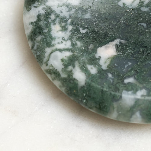 Genuine Moss Agate Worry Stone