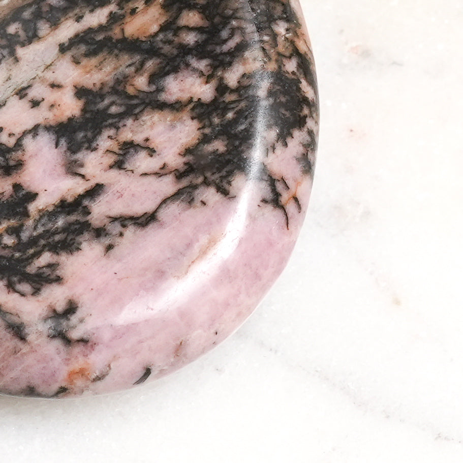 Genuine Rhodonite Worry Stone