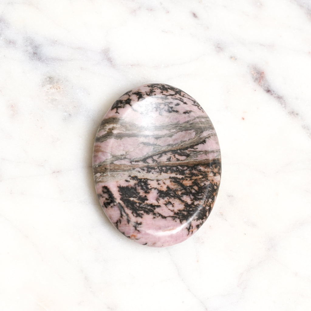 Genuine Rhodonite Worry Stone