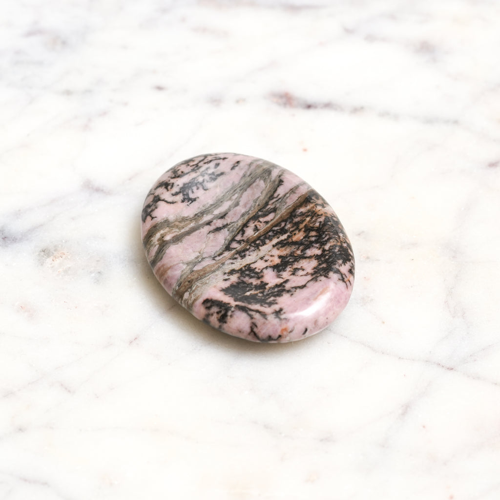 Genuine Rhodonite Worry Stone