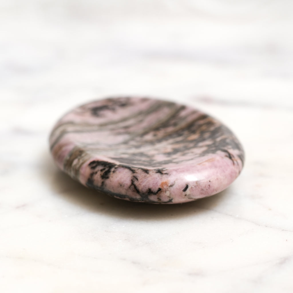Genuine Rhodonite Worry Stone