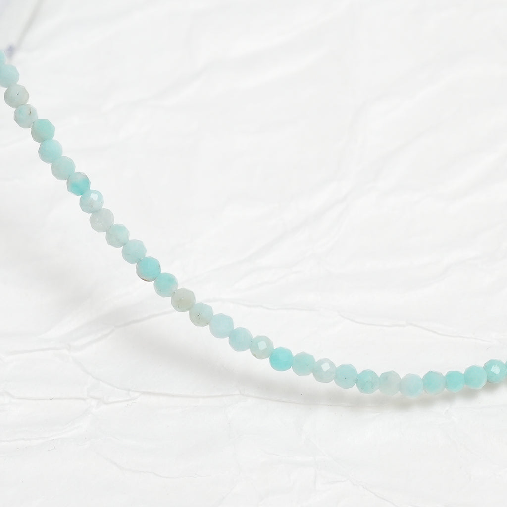 Genuine Amazonite Gemstone Beaded Necklace, Choker