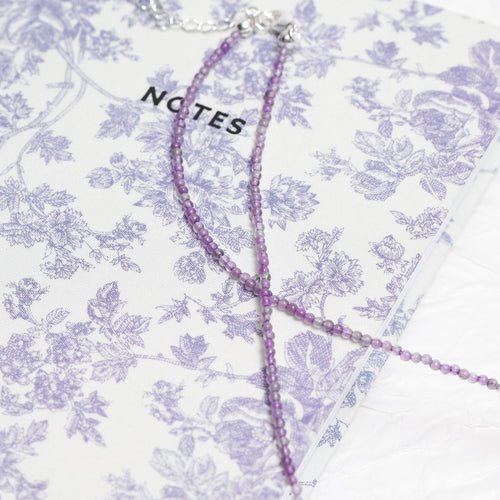 Genuine Uruguayan Amethyst Gemstone Beaded Necklace, Choker