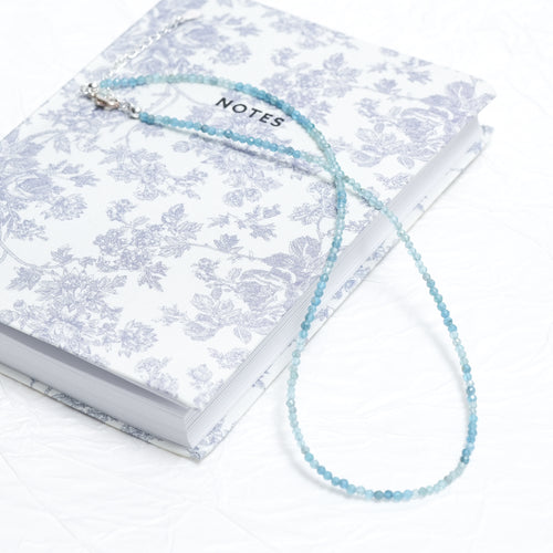 Genuine Apatite Gemstone Beaded Necklace, Choker