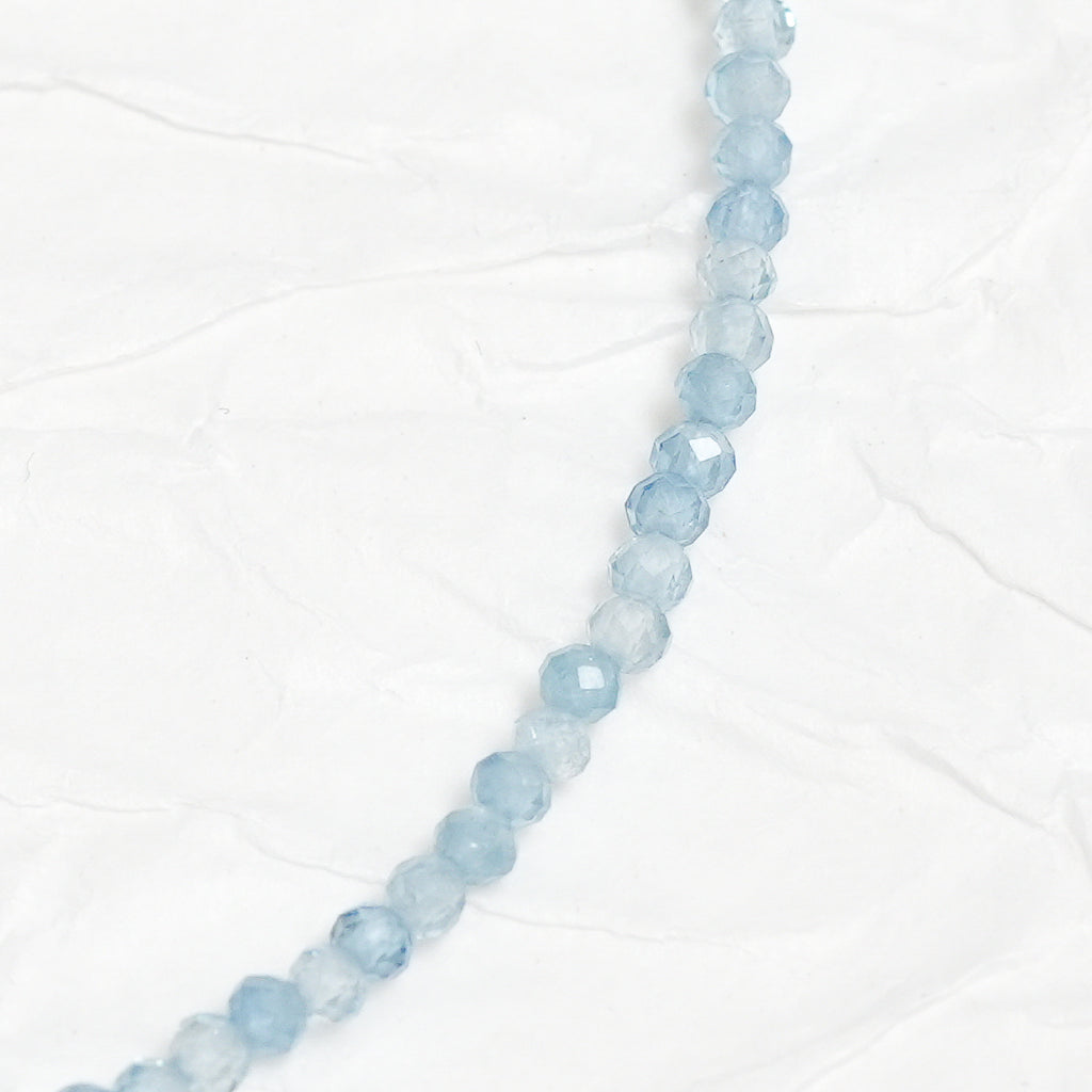 Genuine Aquamarine Gemstone Beaded Necklace, Choker