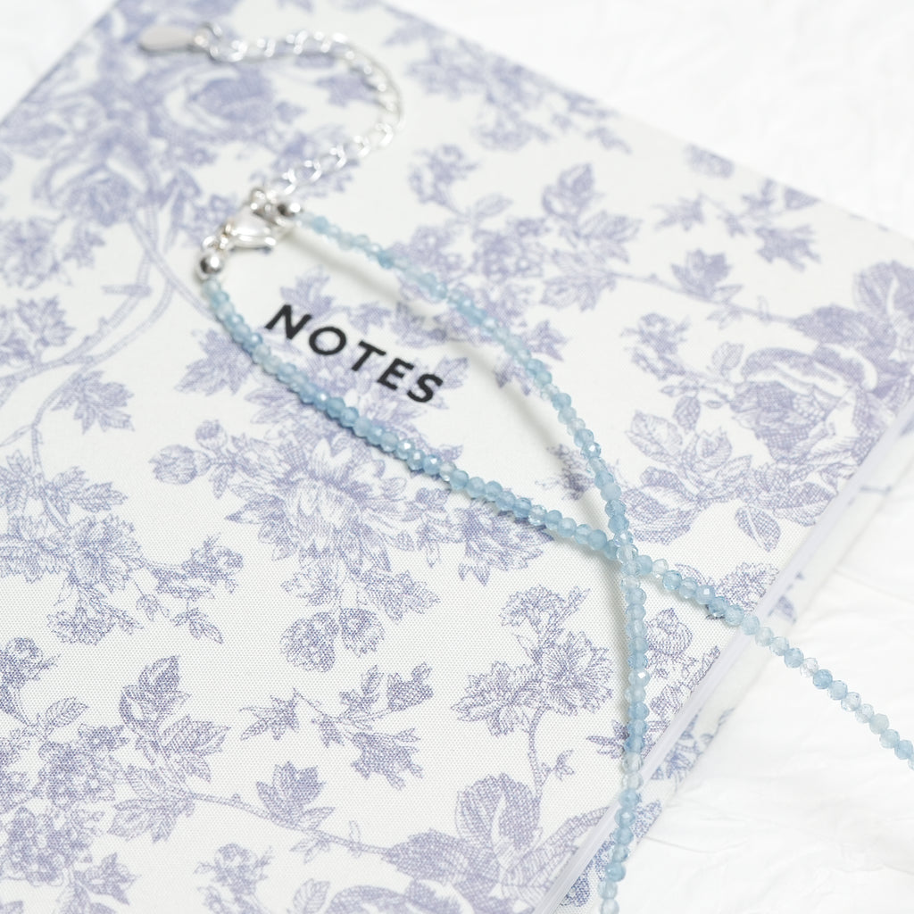 Genuine Aquamarine Gemstone Beaded Necklace, Choker