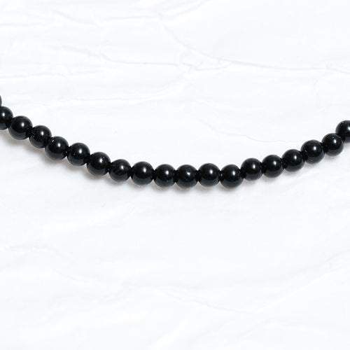 Genuine Black Agate Gemstone Beaded Necklace, Choker