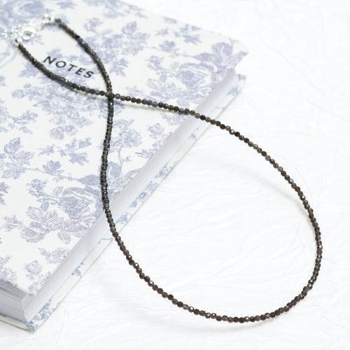 Genuine Black Obsidian Gemstone Beaded Necklace, Choker