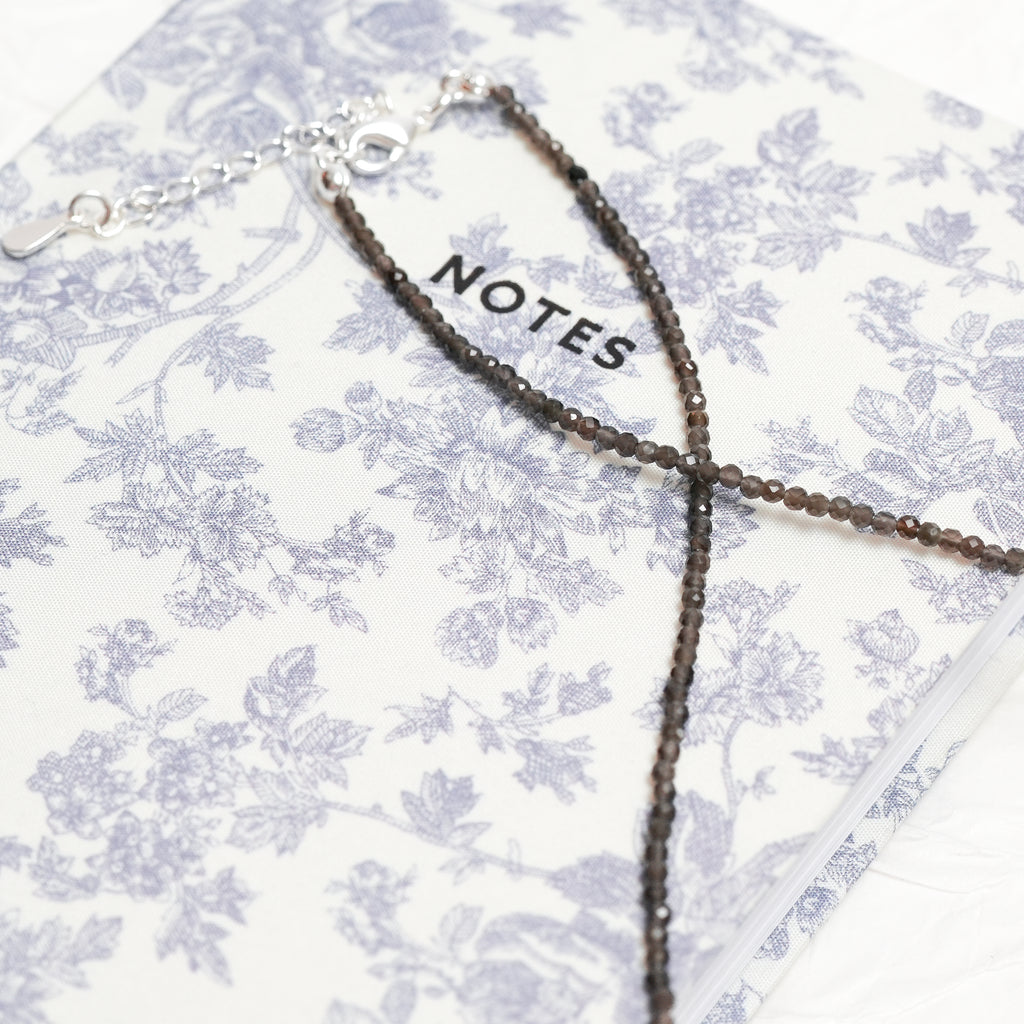 Genuine Black Obsidian Gemstone Beaded Necklace, Choker