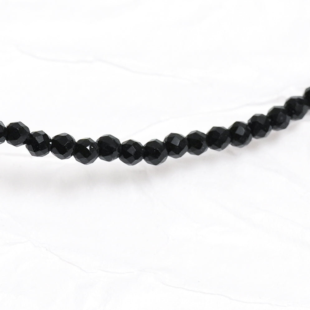 Genuine Black Spinel Gemstone Beaded Necklace, Choker