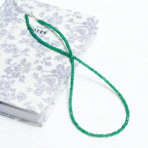 Genuine Chrysoprase Gemstone Beaded Necklace, Choker