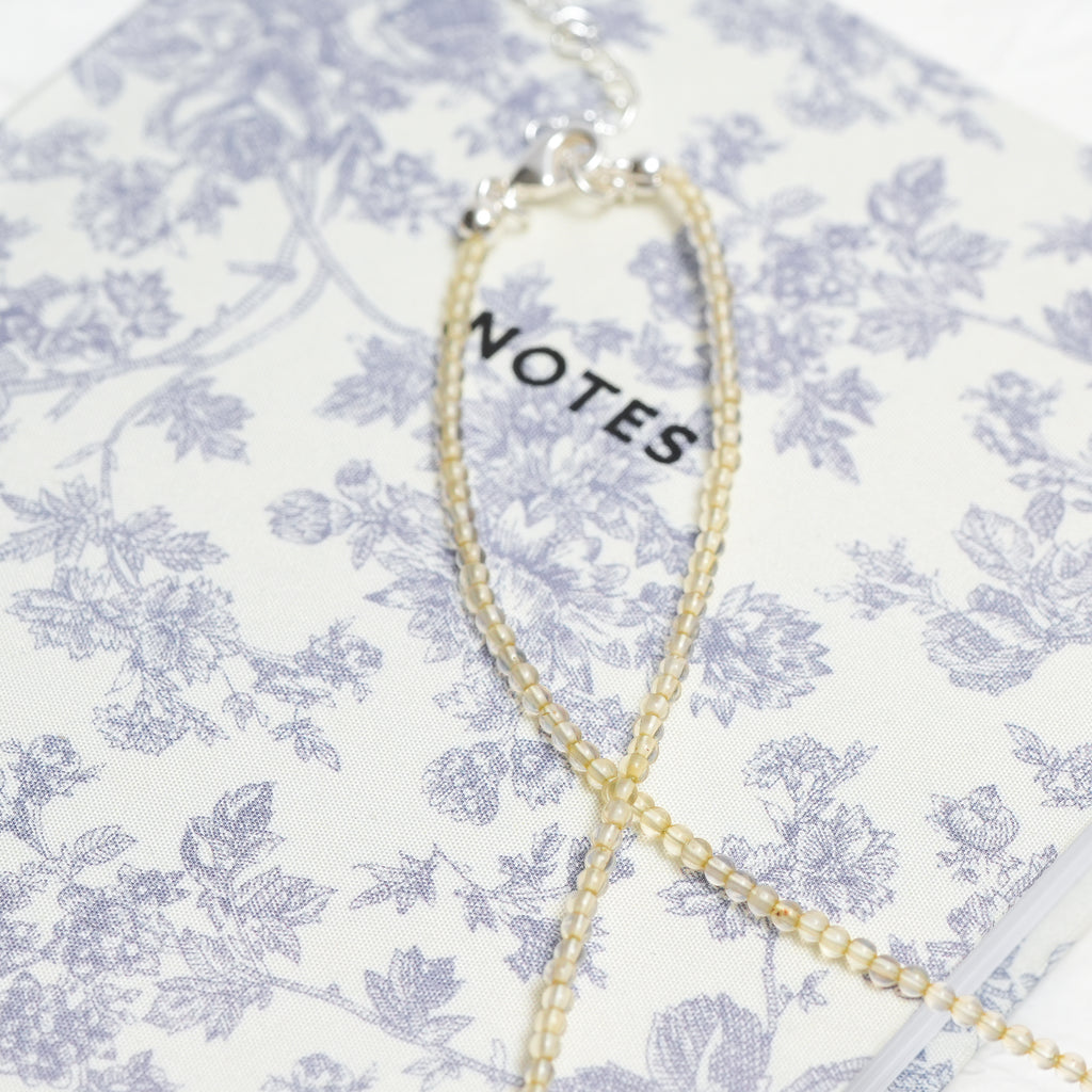 Genuine Citrine Gemstone Beaded Necklace, Choker