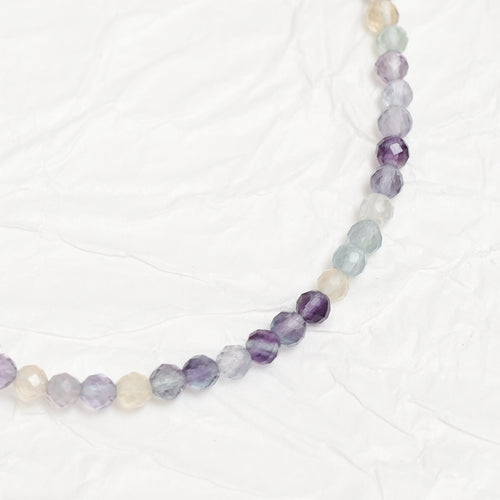Genuine Fluorite Gemstone Beaded Necklace, Choker
