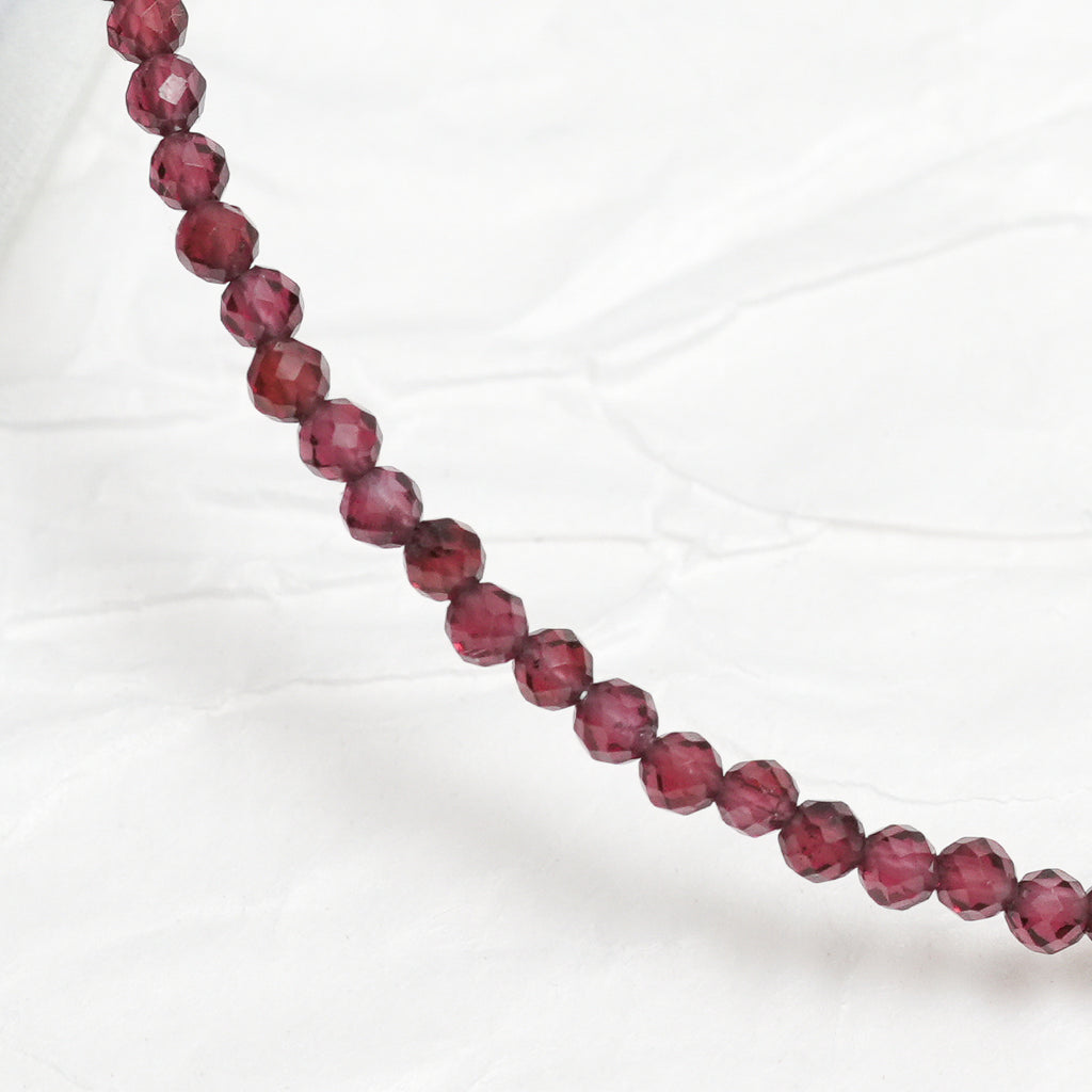 Genuine Garnet Gemstone Beaded Necklace, Choker