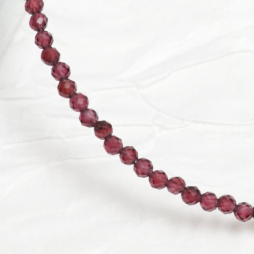 Genuine Garnet Gemstone Beaded Necklace, Choker