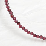 Genuine Garnet Gemstone Beaded Necklace, Choker