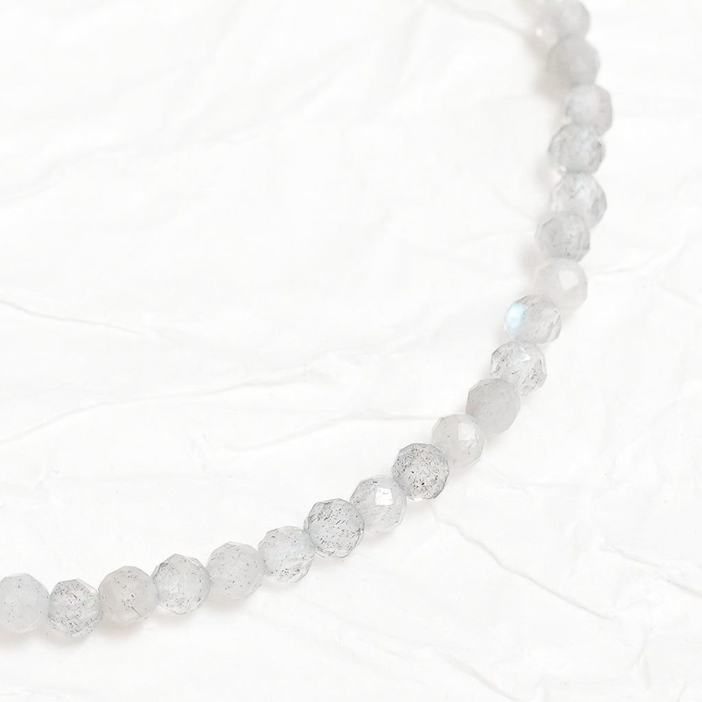 Genuine Grey Moonstone Gemstone Beaded Necklace, Choker