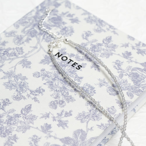 Genuine Grey Moonstone Gemstone Beaded Necklace, Choker