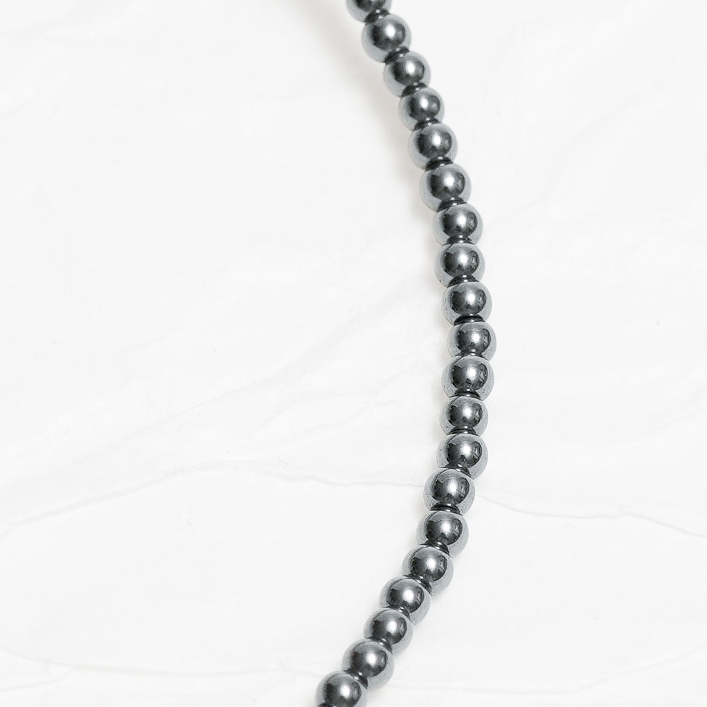 Genuine Hematite Gemstone Beaded Necklace, Choker