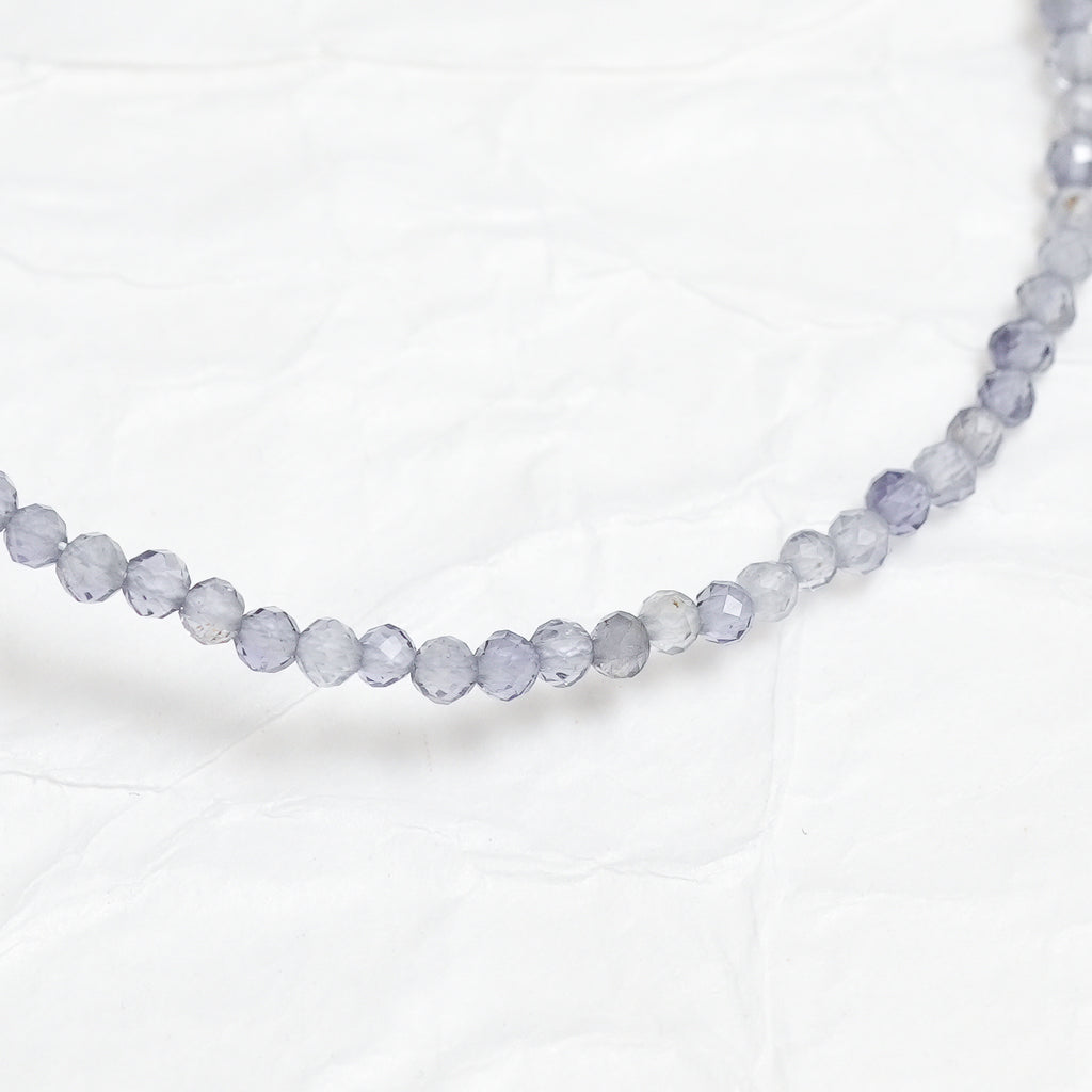 Genuine Iolite Gemstone Beaded Necklace, Choker