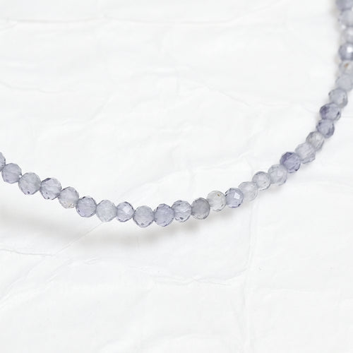 Genuine Iolite Gemstone Beaded Necklace, Choker