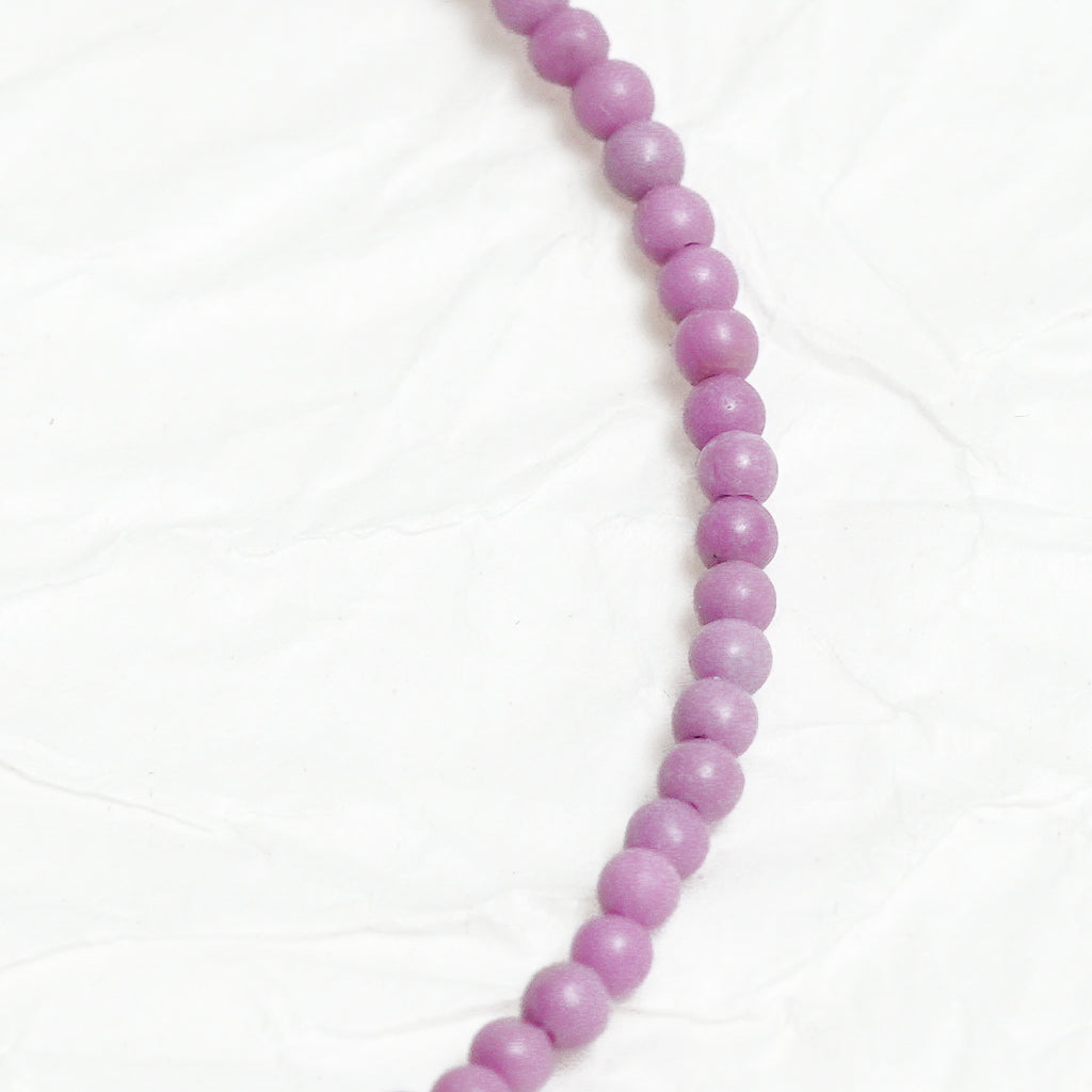 Genuine Lepidolite Gemstone Beaded Necklace, Choker