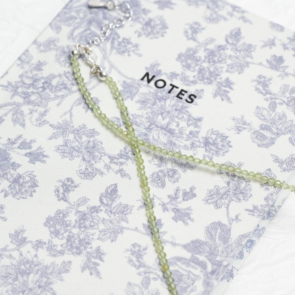 Genuine Peridot Gemstone Beaded Necklace, Choker