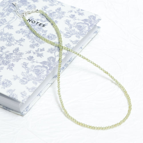 Genuine Peridot Gemstone Beaded Necklace, Choker