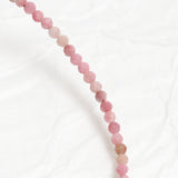 Genuine Rhodonite Gemstone Beaded Necklace, Choker