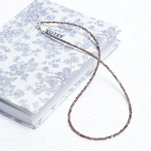 Genuine Smoky Quartz Gemstone Beaded Necklace, Choker