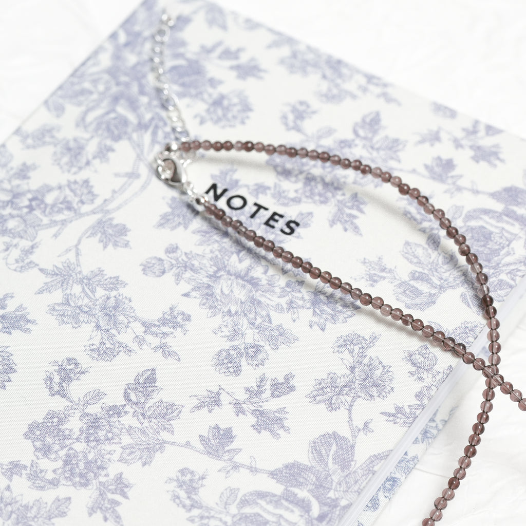 Genuine Smoky Quartz Gemstone Beaded Necklace, Choker