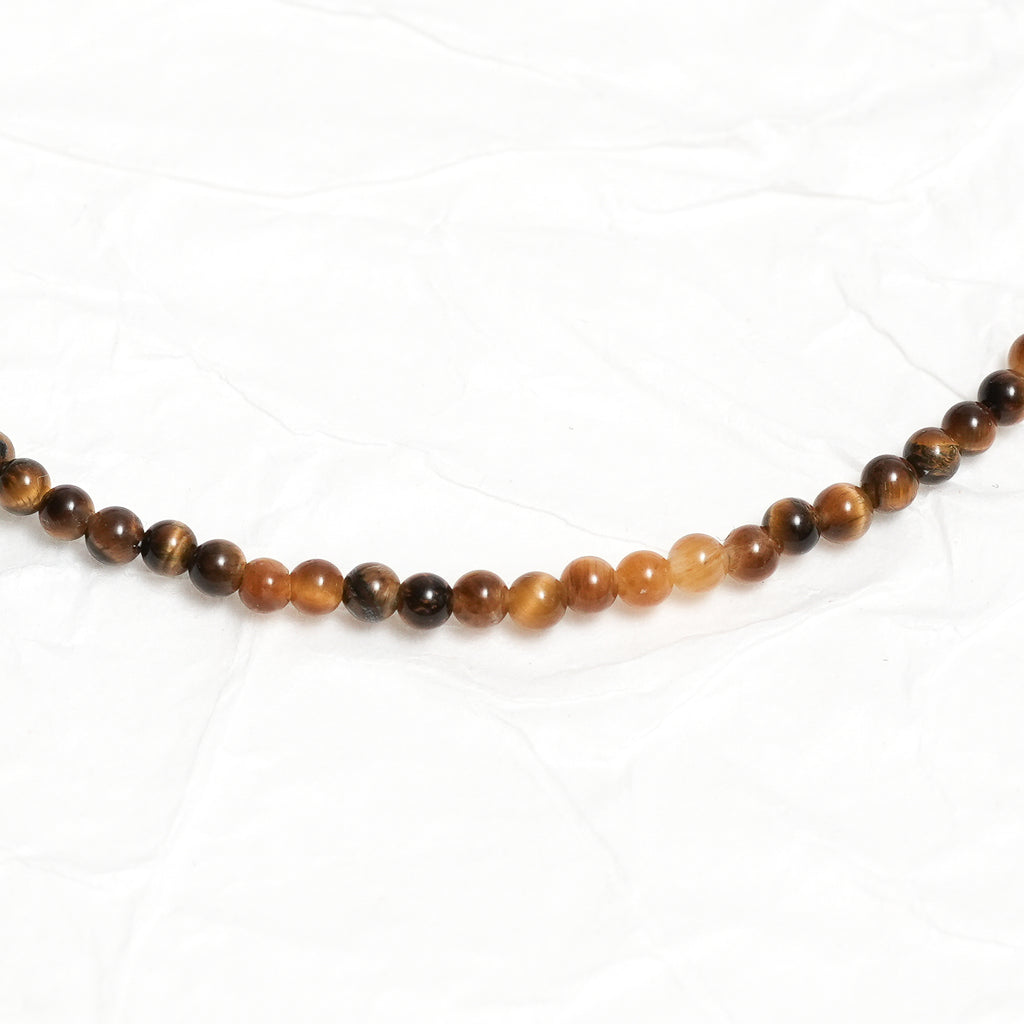 Genuine Tiger's Eye Gemstone Beaded Necklace, Choker