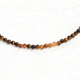 Genuine Tiger's Eye Gemstone Beaded Necklace, Choker