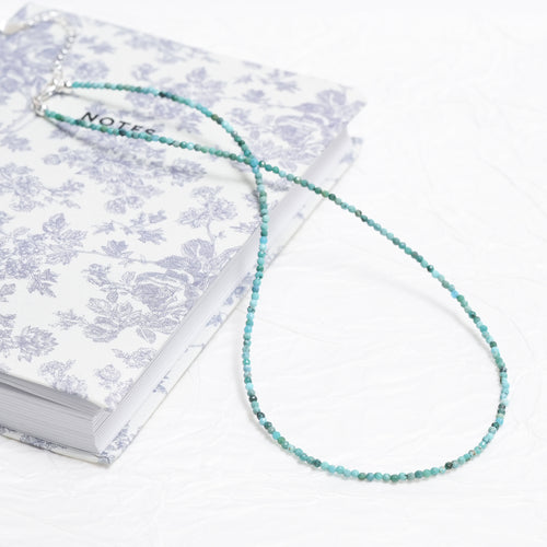 Genuine Turquoise Gemstone Beaded Necklace, Choker