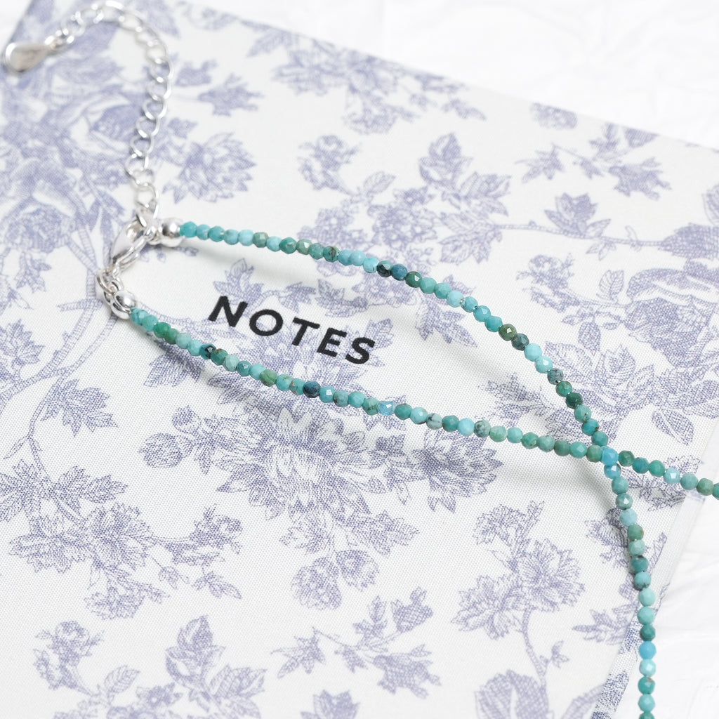 Genuine Turquoise Gemstone Beaded Necklace, Choker