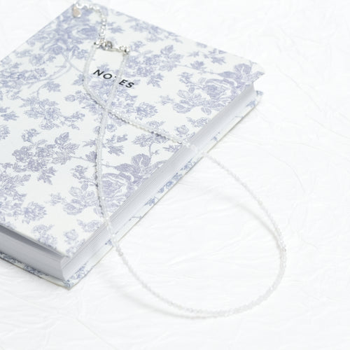 Genuine White Moonstone Gemstone Beaded Necklace, Choker