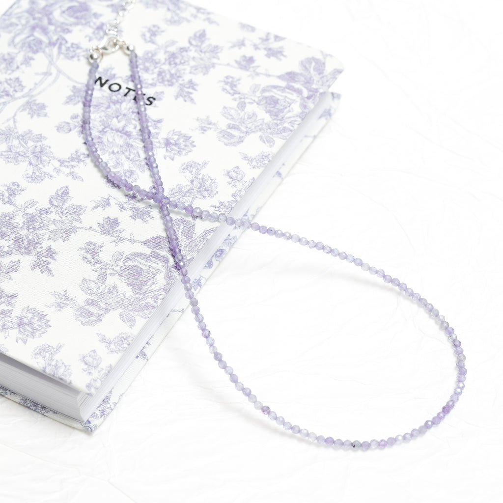 Genuine Tanzanite Gemstone Beaded Necklace, Choker