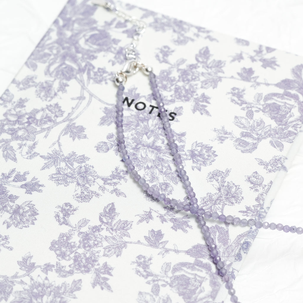 Genuine Tanzanite Gemstone Beaded Necklace, Choker