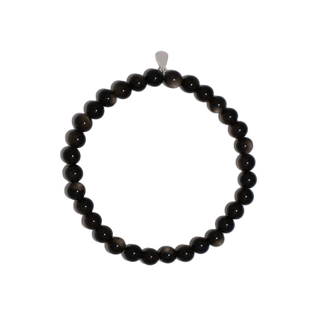 Genuine Golden Sheen Obsidian Gemstone Bracelet