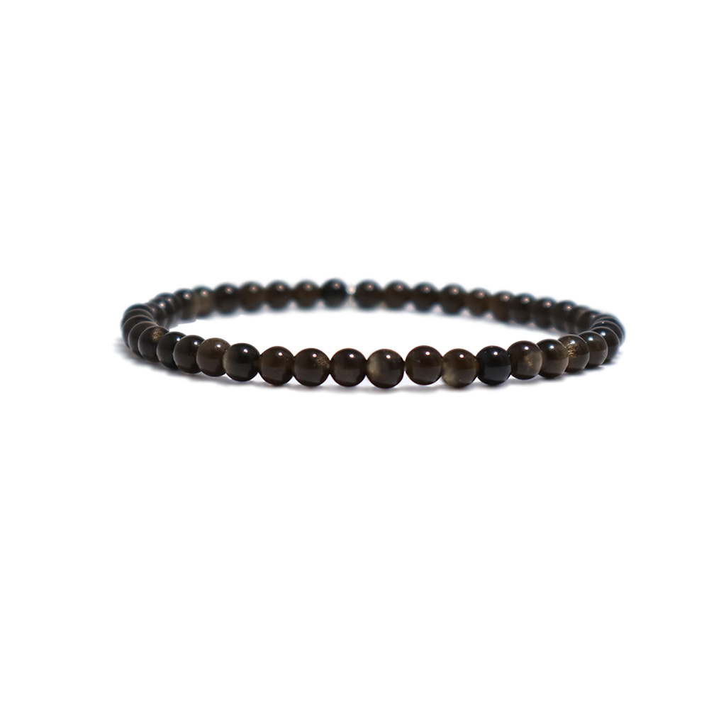 Genuine Golden Sheen Obsidian Gemstone Bracelet