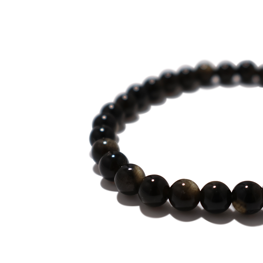 Genuine Golden Sheen Obsidian Gemstone Bracelet