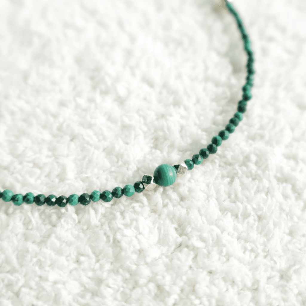 Genuine Green Phantom Quartz & Malachite Necklace