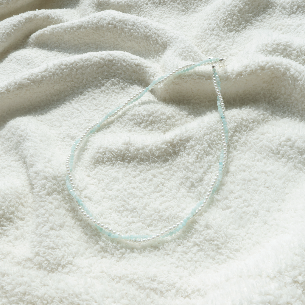 Amazonite & Pearl Gemstone Necklace