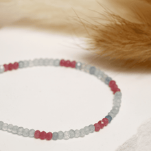 Load image into Gallery viewer, Aquamarine &amp; Pink Tourmaline Gemstone Bracelet