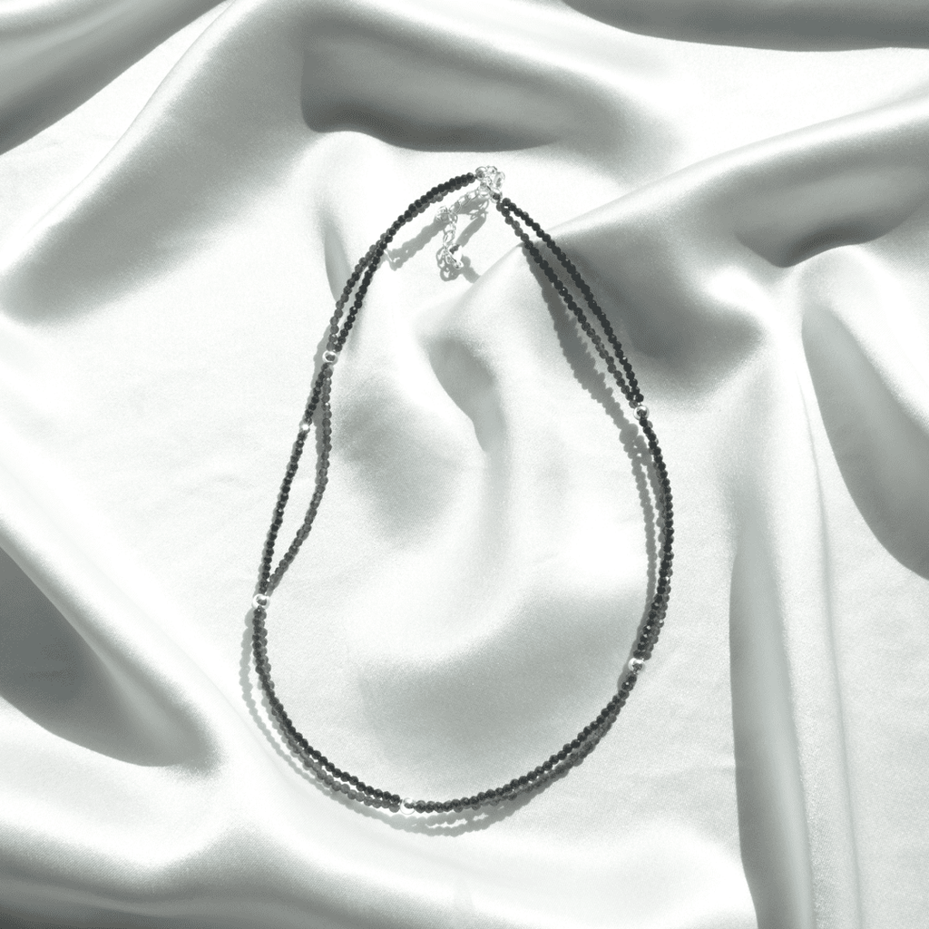 Genuine Black Spinel & Black Obsidian Necklace