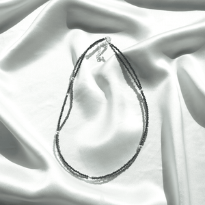 Genuine Black Spinel & Black Obsidian Necklace