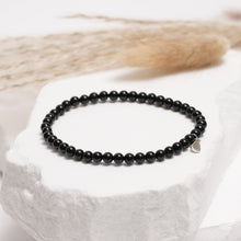 Load image into Gallery viewer, Genuine Black Agate Gemstone Bracelet
